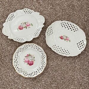 Baum Brothers Set of 3 Vintage 90"'s Formalities Decorative Floral Plates